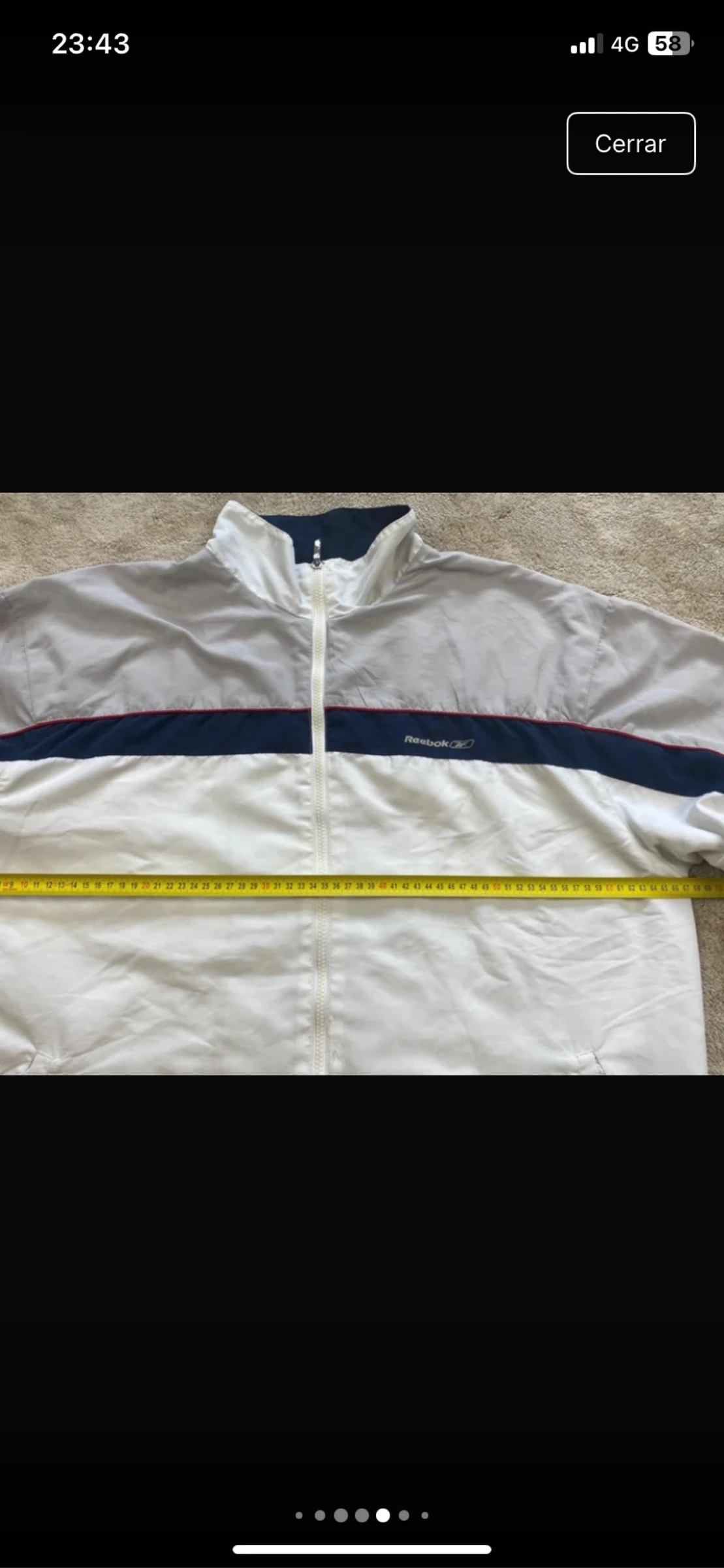 Reebok Jaqueta Esportiva Vintage Branca e Azul Marinho Tamanho XL – photo 17